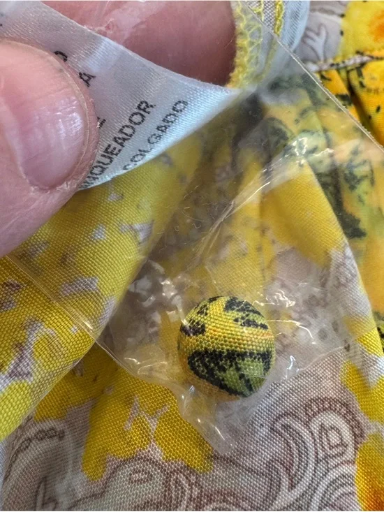 Entro Yellow Floral V-Neck Tiered Romper Women L - Picture 10 of 10